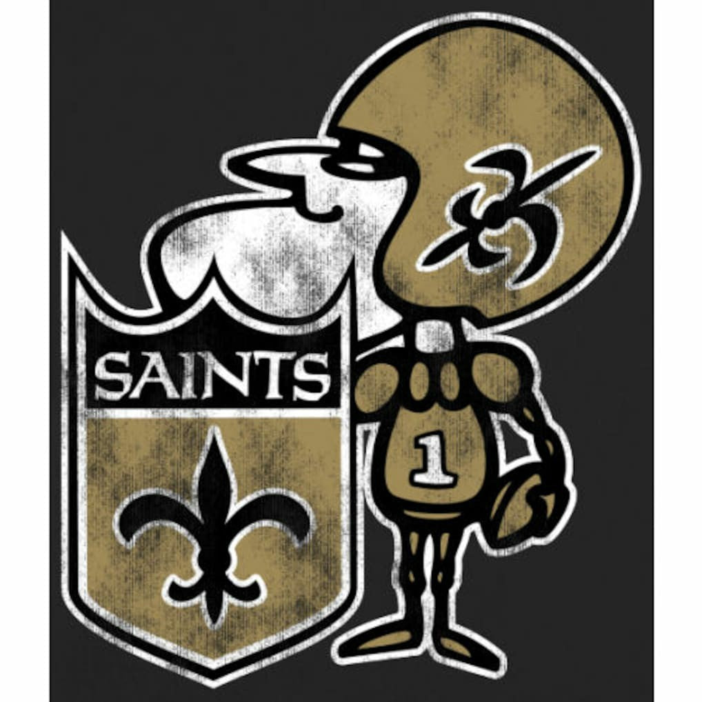 New Orleans Saints Throwback Logo Pullover Hoodie Black | NFL