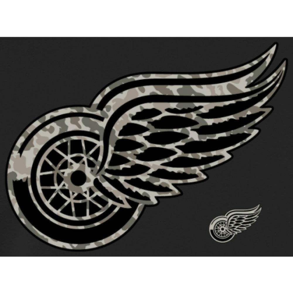 Men's Detroit Red Wings Black Rink Warrior Pullover Hoodie - NHL