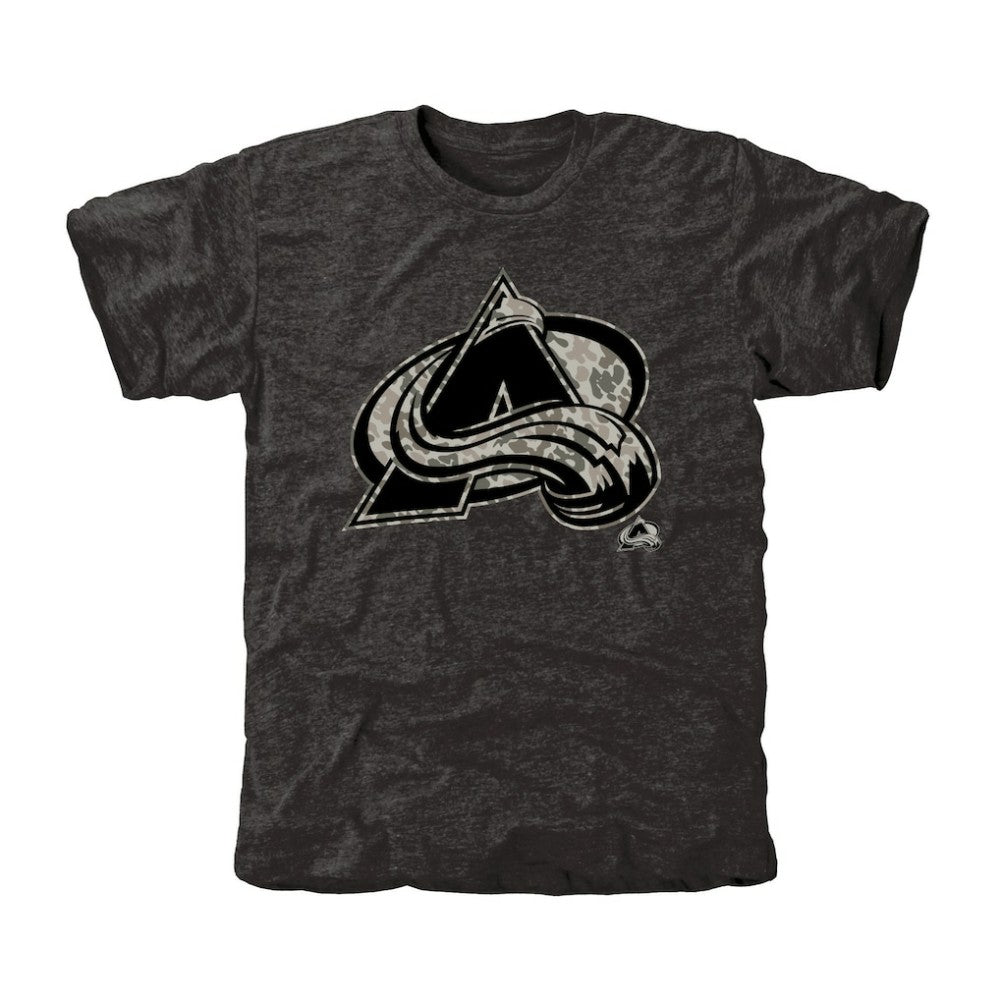 Men's Colorado Avalanche Black Rink Warrior Tri-Blend T-Shirt - NHL