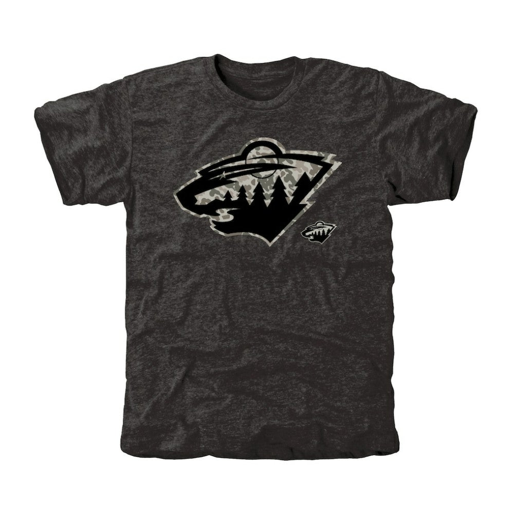 Men's Minnesota Wild Black Rink Warrior Tri-Blend T-Shirt - NHL