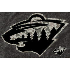 Men's Minnesota Wild Black Rink Warrior Tri-Blend T-Shirt - NHL