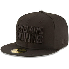 Cleveland Browns New Era Black on Black 59FIFTY Fitted Hat | NFL