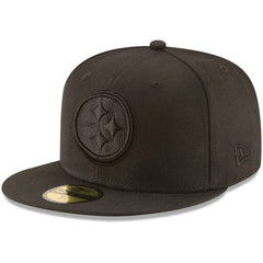 Pittsburgh Steelers New Era Black on Black 59FIFTY Fitted Hat | NFL
