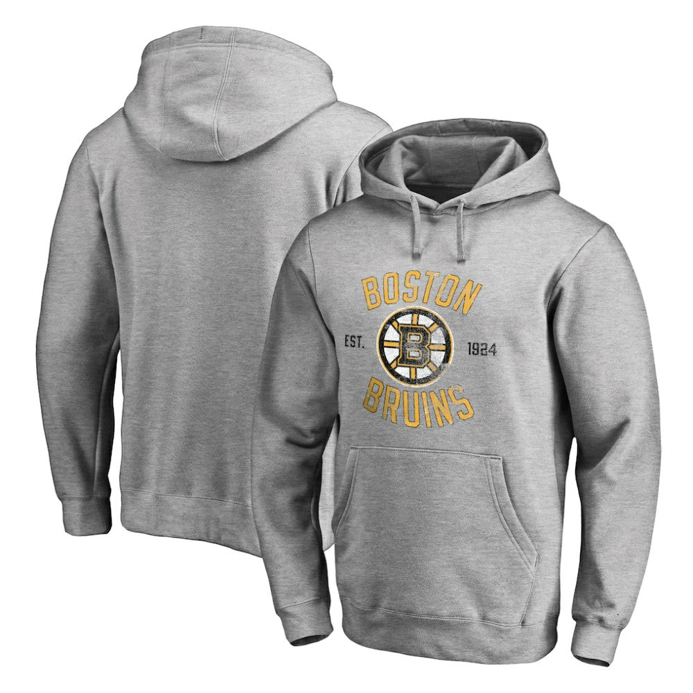 Boston Bruins Heritage Pullover Hoodie - Ash - NHL