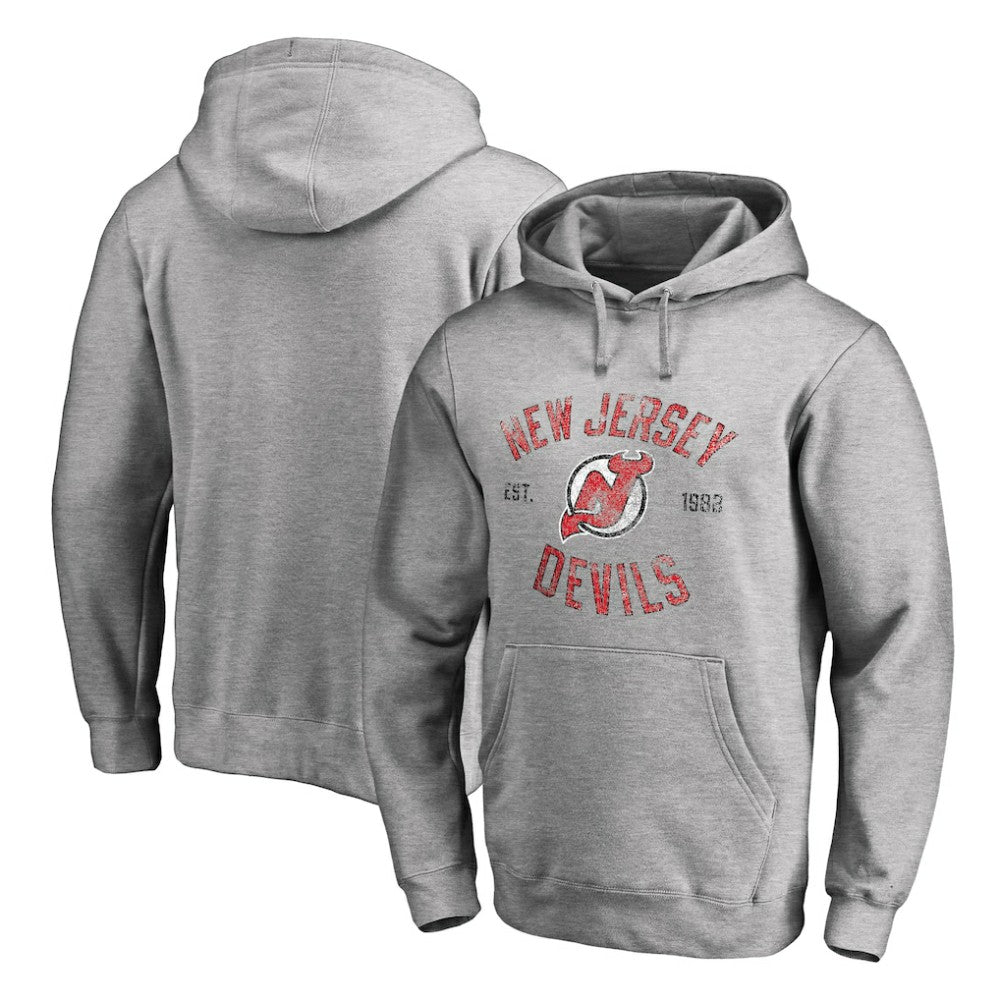 New Jersey Devils Heritage Pullover Hoodie - Ash - NHL