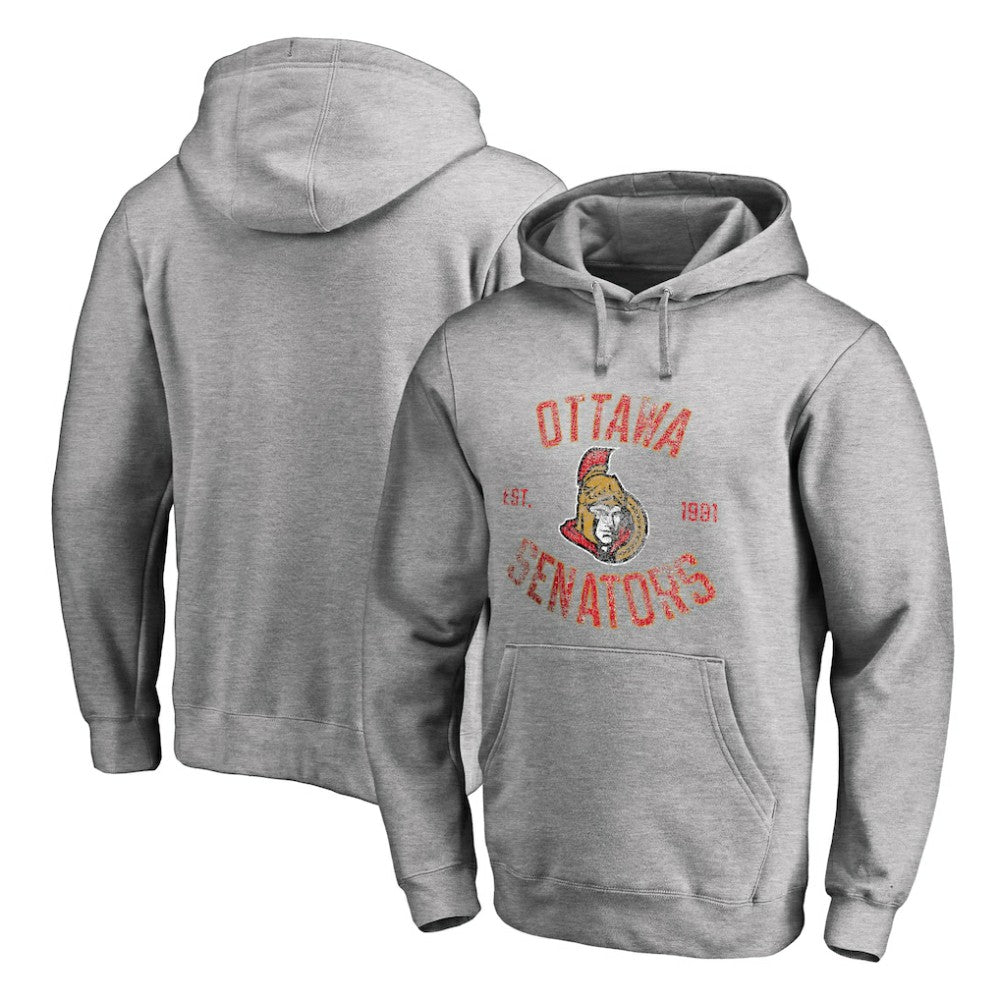 Ottawa Senators Heritage Pullover Hoodie - Ash - NHL