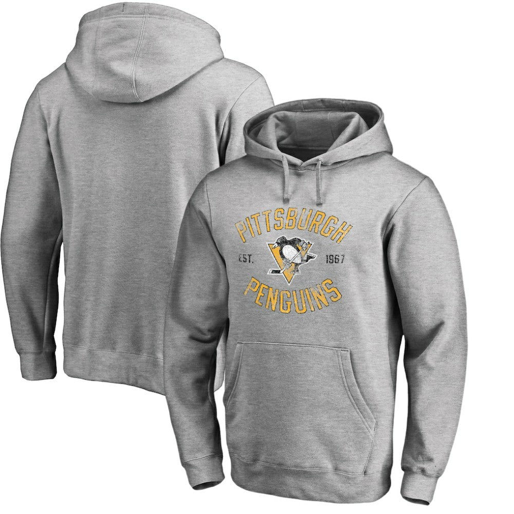 Pittsburgh Penguins Heritage Pullover Hoodie - Ash - NHL