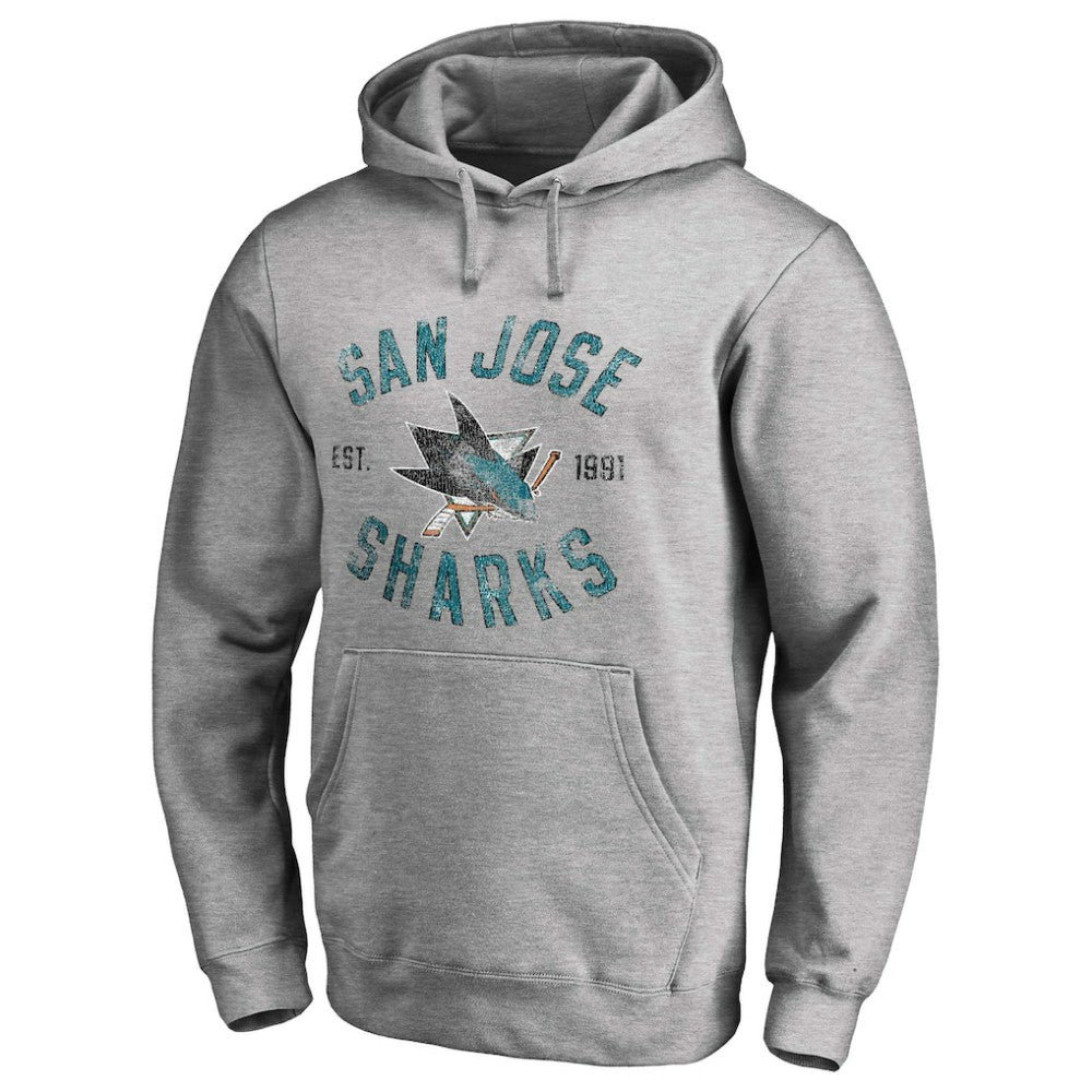 San Jose Sharks Heritage Pullover Hoodie - Ash - NHL