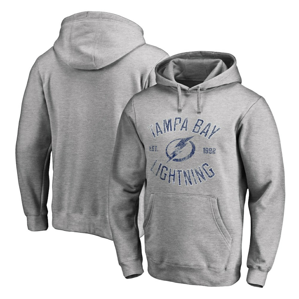 Tampa Bay Lightning Heritage Pullover Hoodie - Ash - NHL