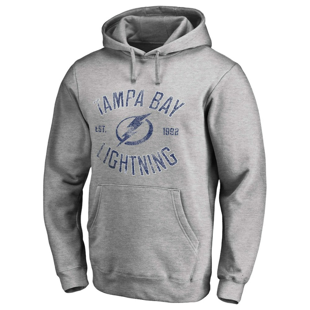 Tampa Bay Lightning Heritage Pullover Hoodie - Ash - NHL