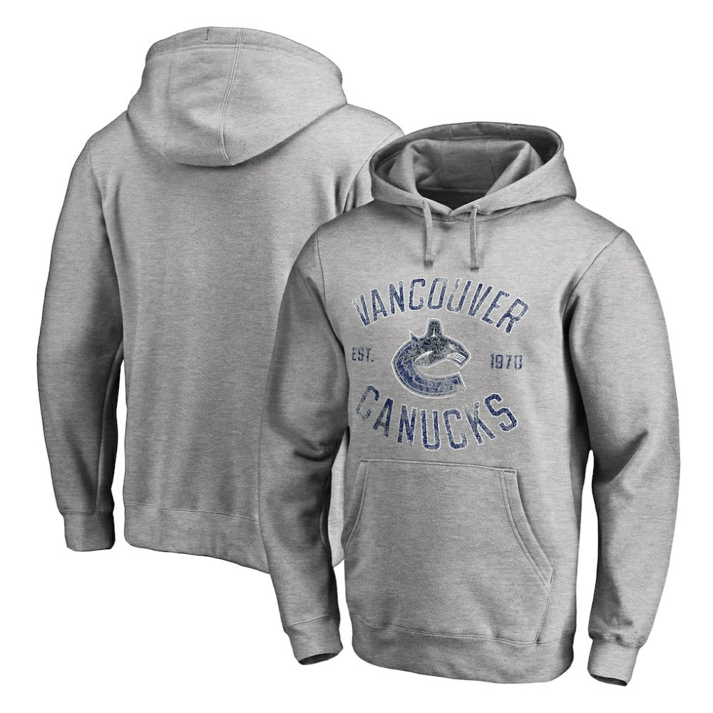 Vancouver Canucks Heritage Pullover Hoodie - Ash - NHL
