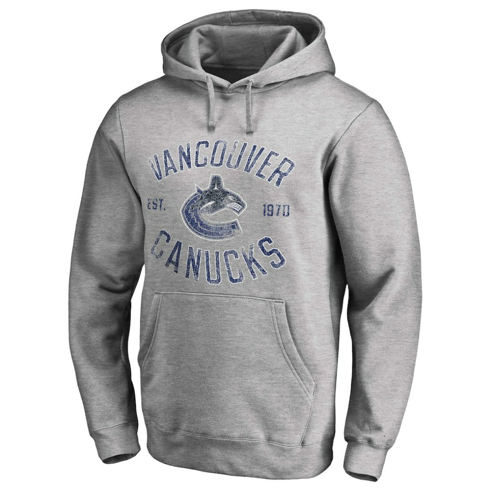 Vancouver Canucks Heritage Pullover Hoodie - Ash - NHL