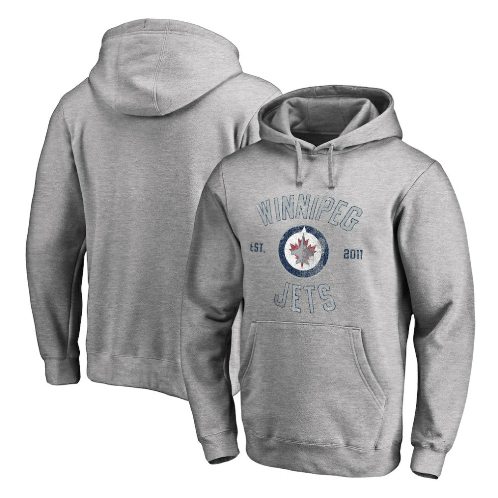 Winnipeg Jets Heritage Pullover Hoodie - Ash - NHL