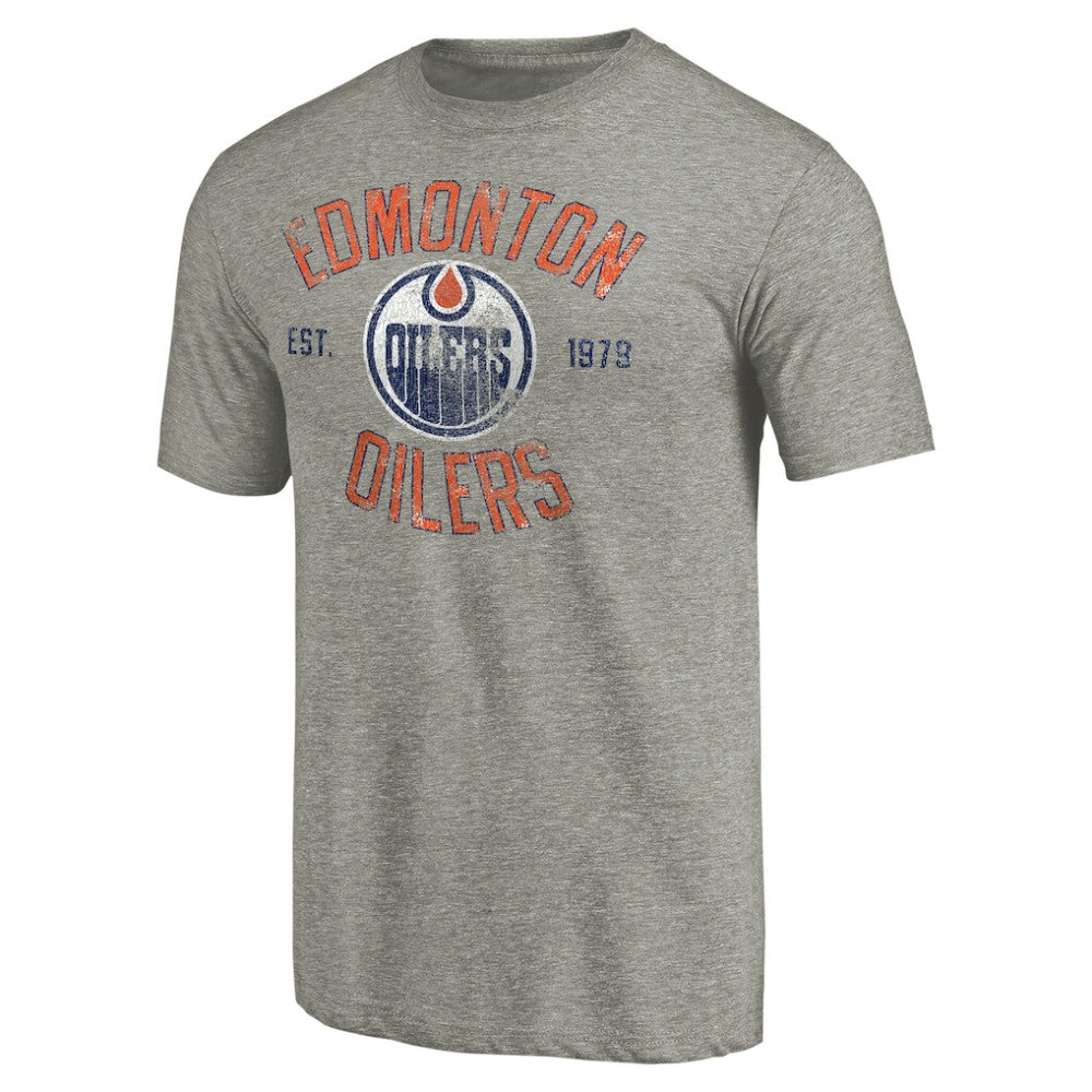 Edmonton Oilers Heritage Tri-Blend T-Shirt - Ash - NHL