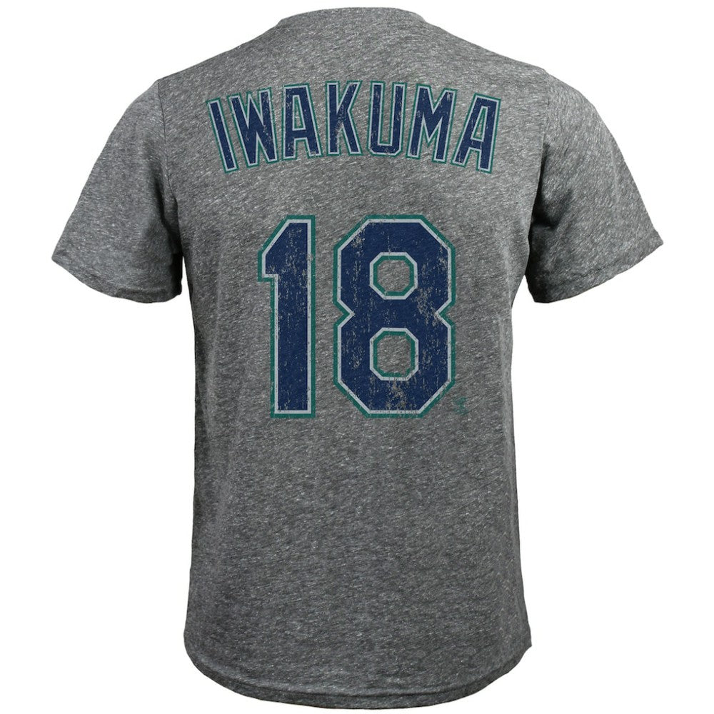 Hisashi Iwakuma Seattle Mariners Majestic Threads Premium Tri-Blend Name & Number T-Shirt - MLB