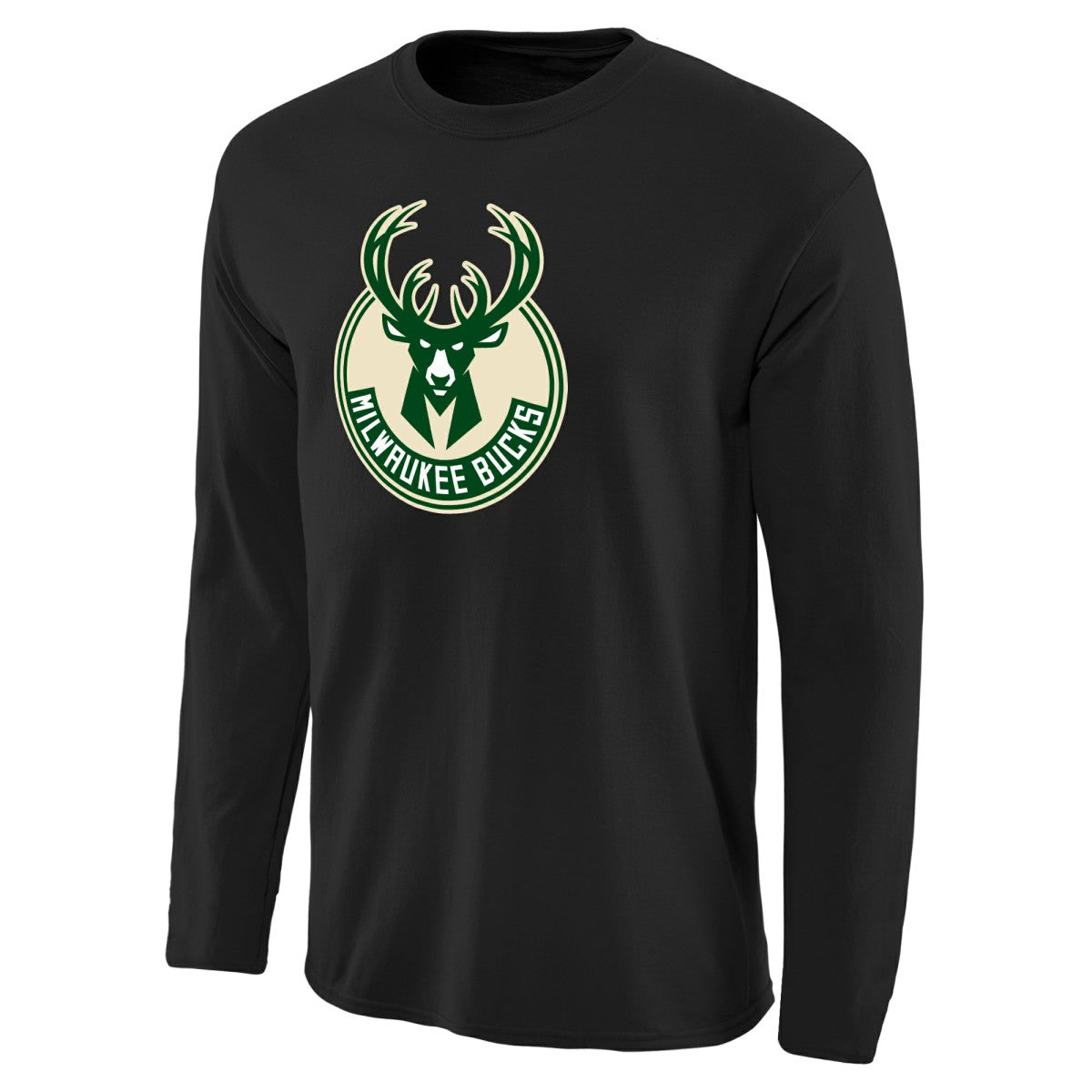 Milwaukee Bucks Primary Logo II Long Sleeve T-Shirt Black - NBA