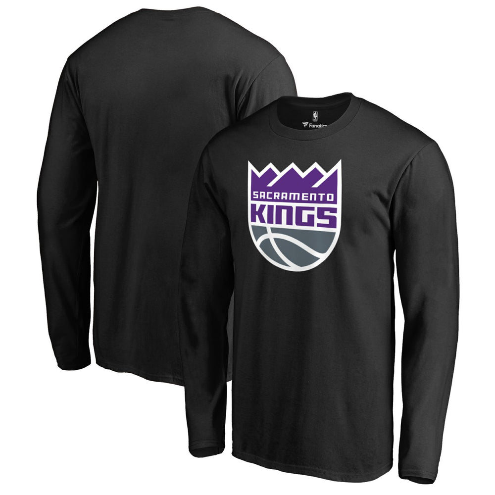 Sacramento Kings Primary Logo Long Sleeve T-Shirt Black - NBA