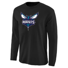 Charlotte Hornets Primary Logo Long Sleeve T-Shirt Black - NBA