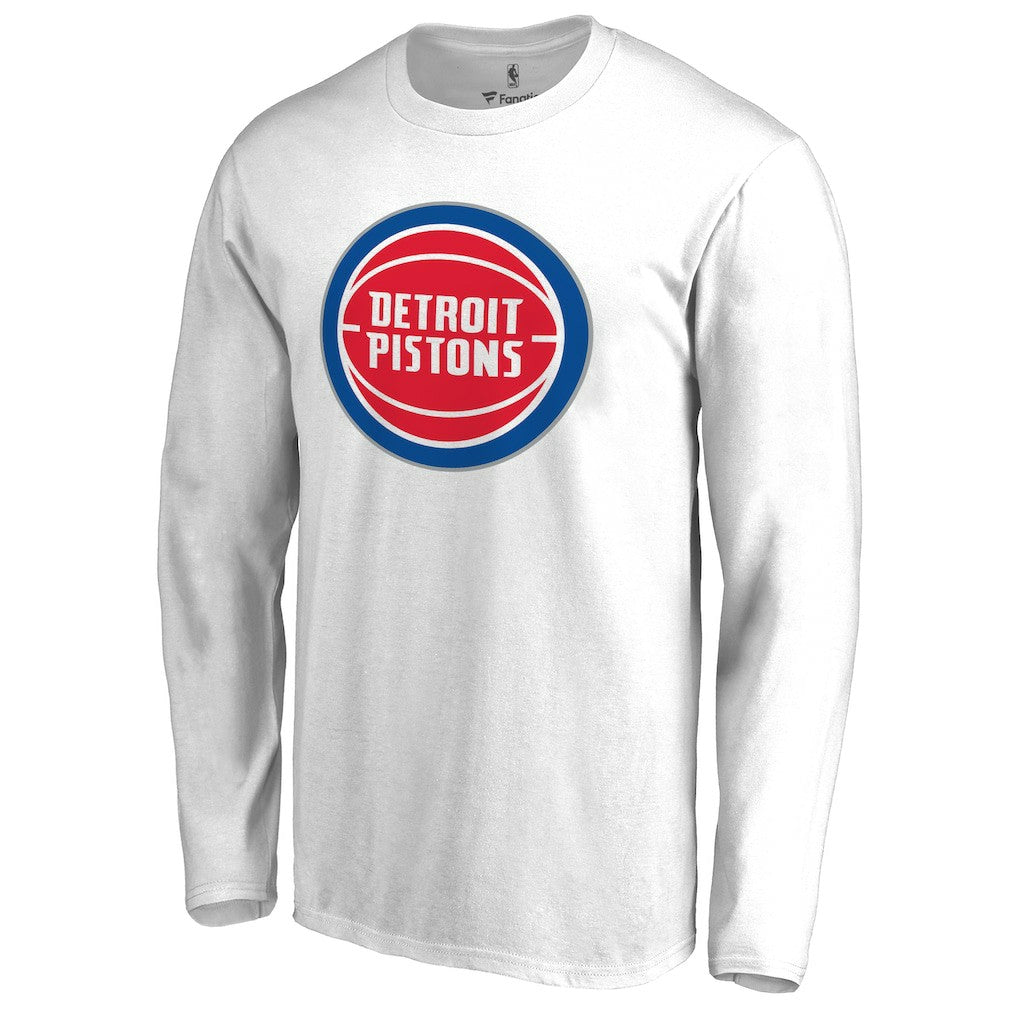 Detroit Pistons Primary Logo Long Sleeve T-Shirt White - NBA