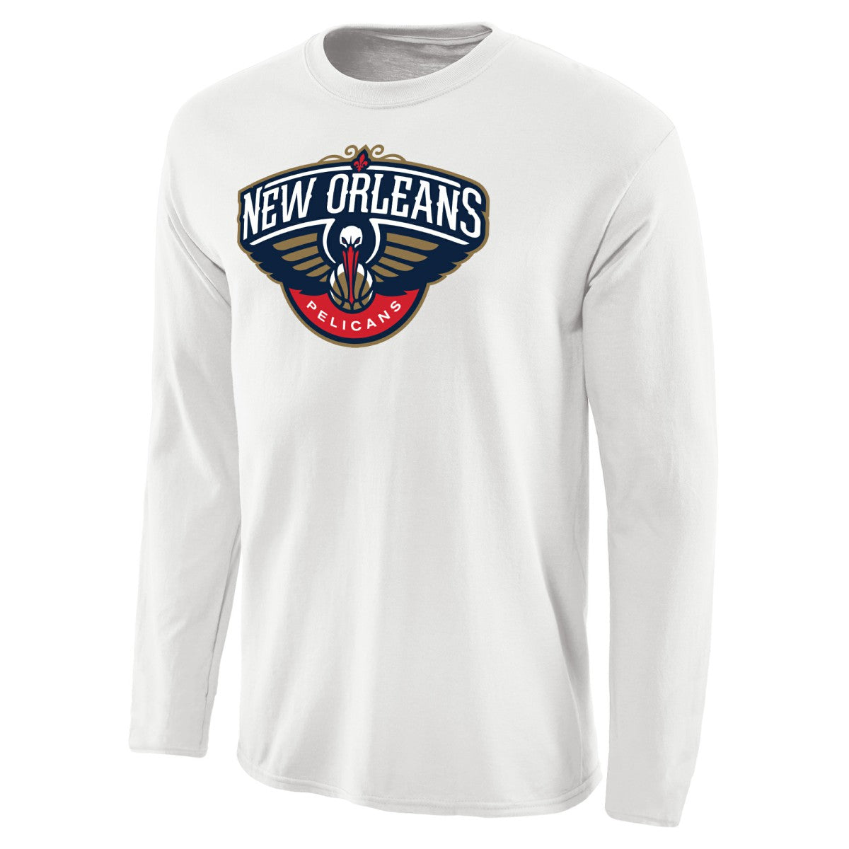 New Orleans Pelicans Primary Logo Long Sleeve T-Shirt White - NBA