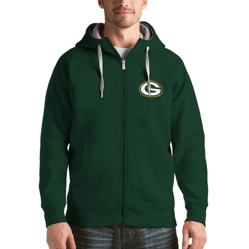 Green Bay Packers Antigua Victory Full-Zip Hoodie Green | NFL