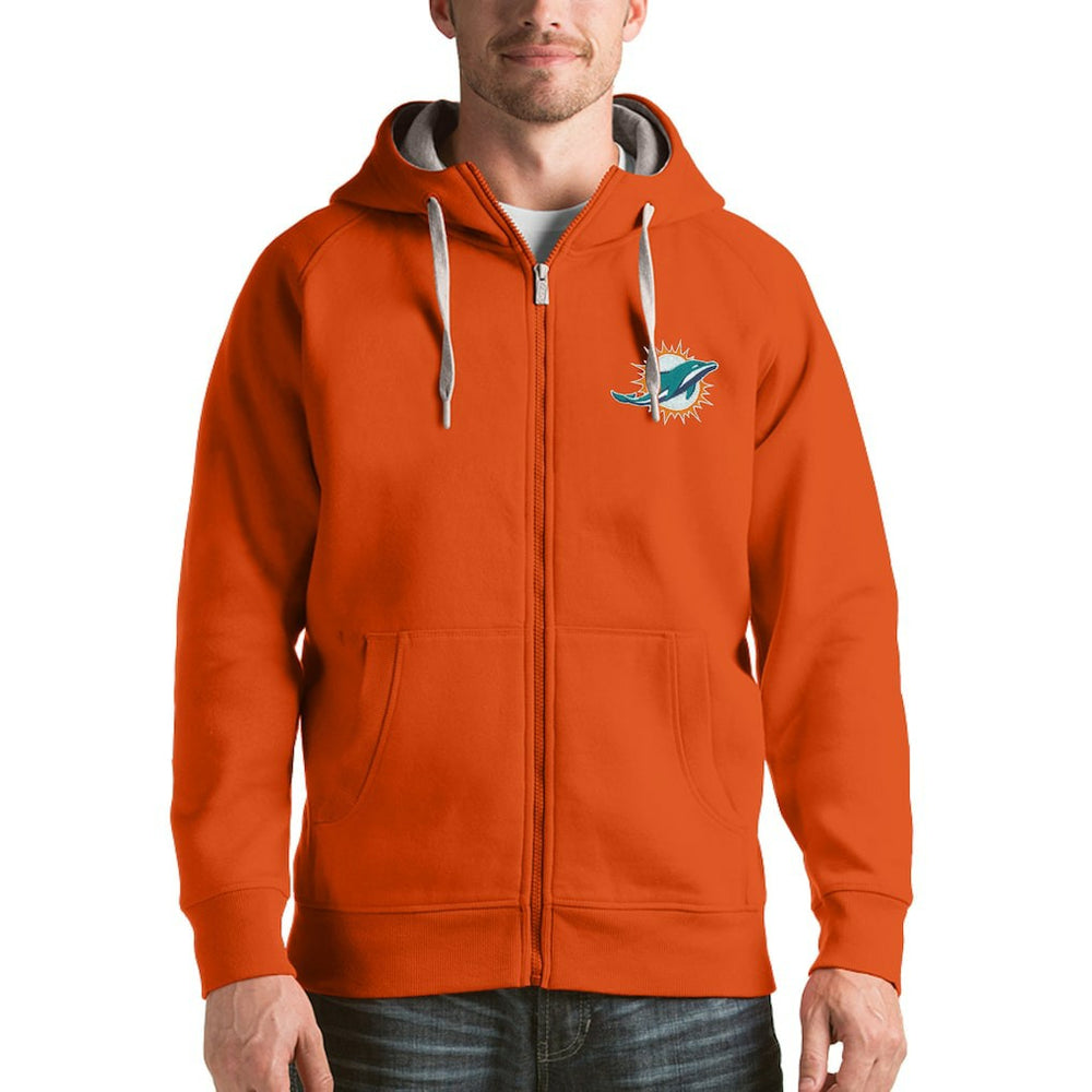 Miami Dolphins Antigua Victory Full-Zip Hoodie Orange | NFL