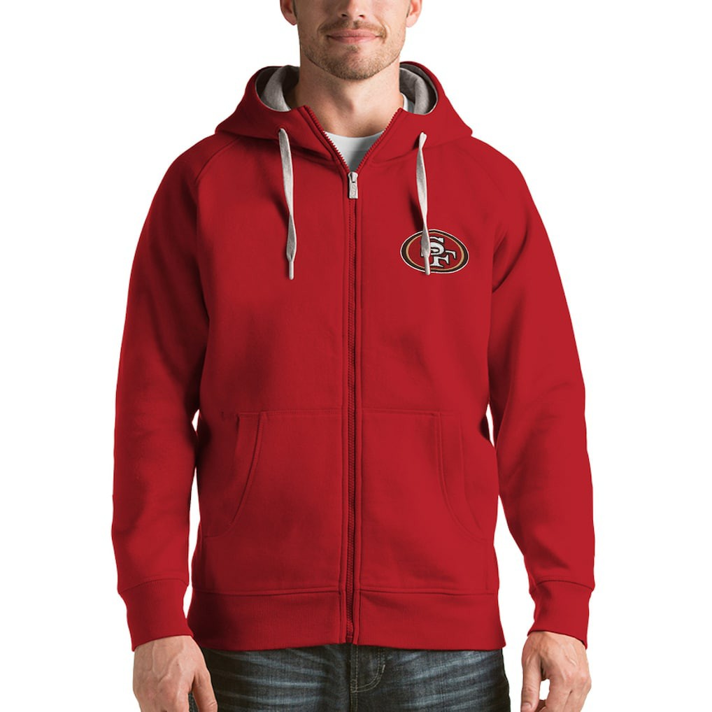 San Francisco 49ers Antigua Victory Full-Zip Hoodie Scarlet | NFL