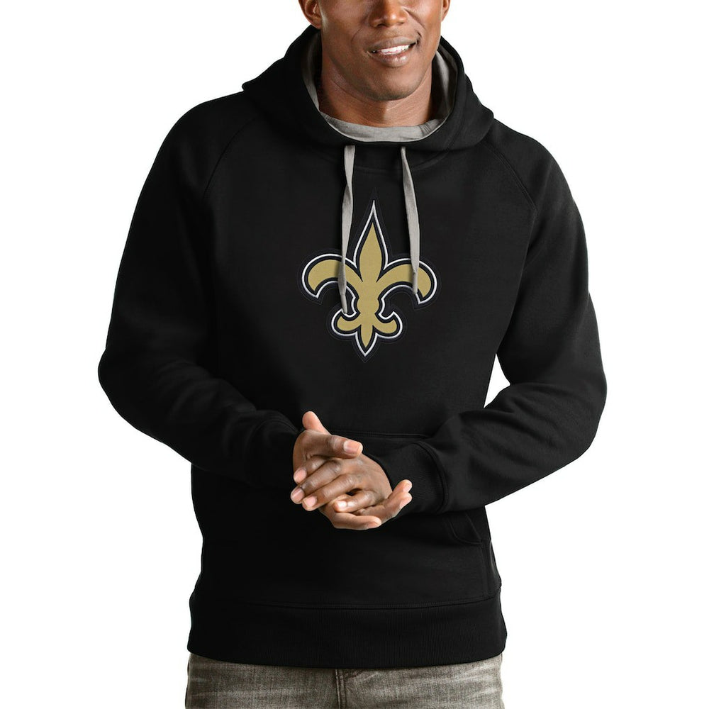 New Orleans Saints Antigua Victory Pullover Hoodie Black | NFL