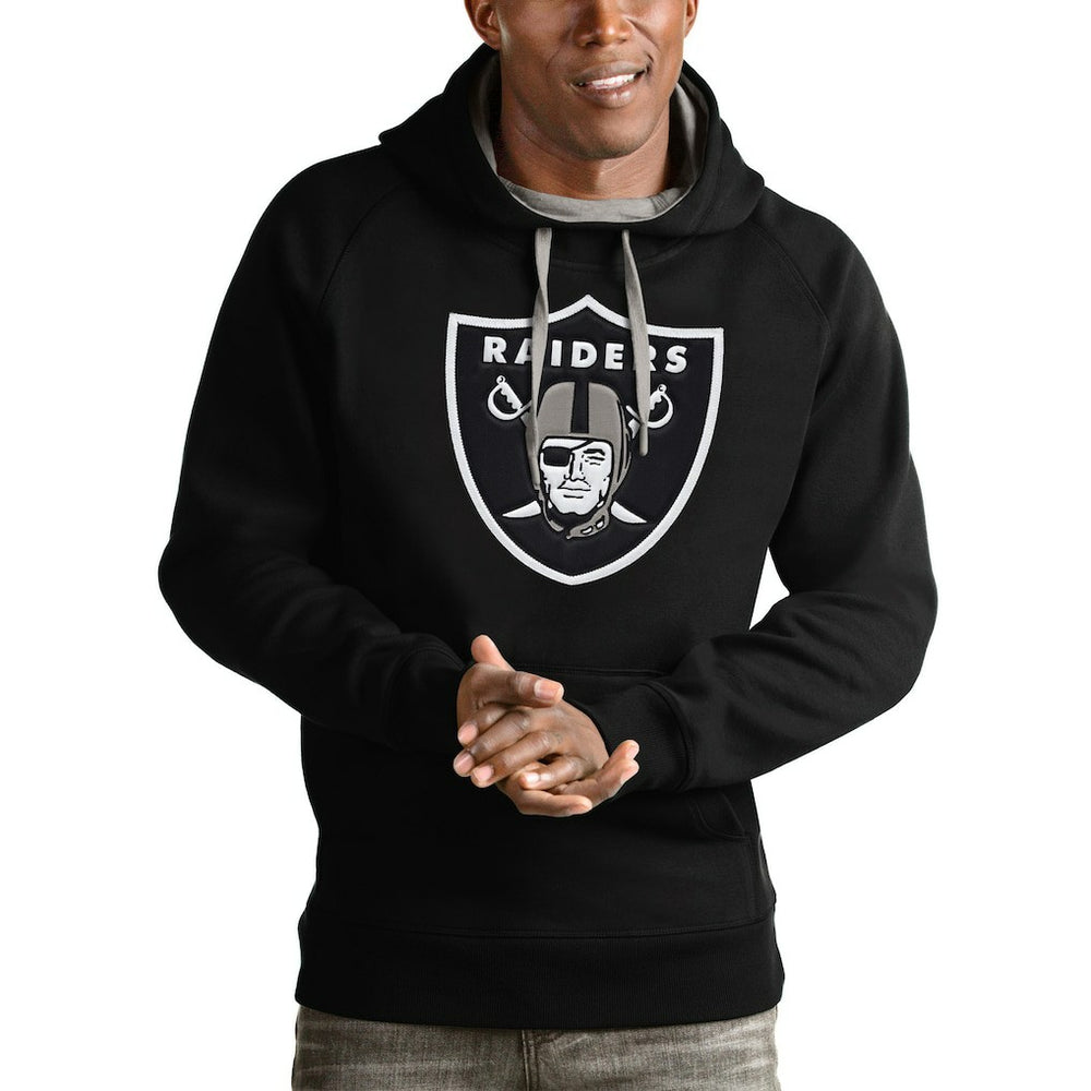 Las Vegas Raiders Antigua Victory Pullover Hoodie Black | NFL