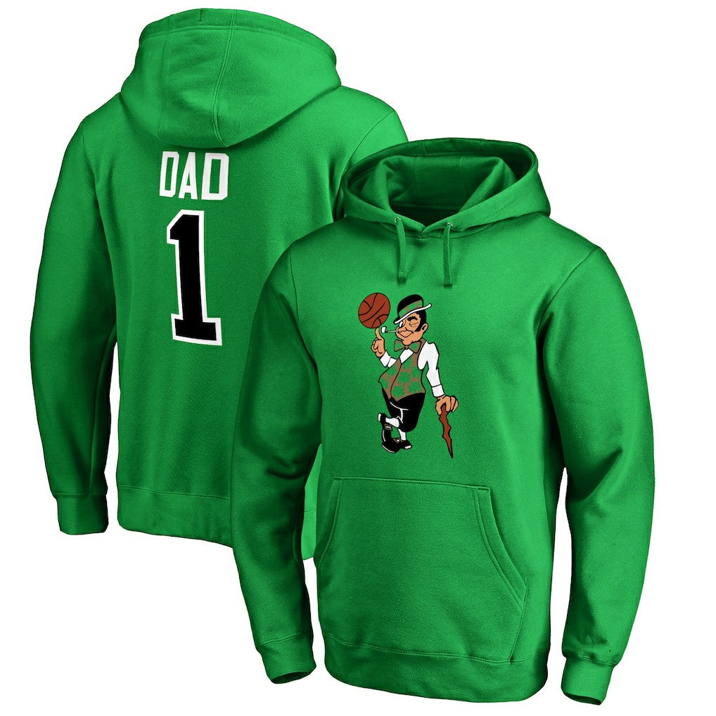 Boston Celtics #1 Dad Pullover Hoodie Kelly Green - NBA