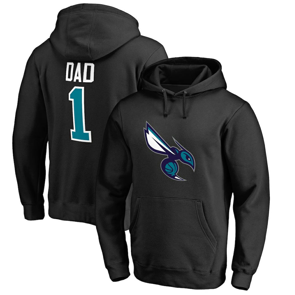 Charlotte Hornets #1 Dad Pullover Hoodie Black - NBA