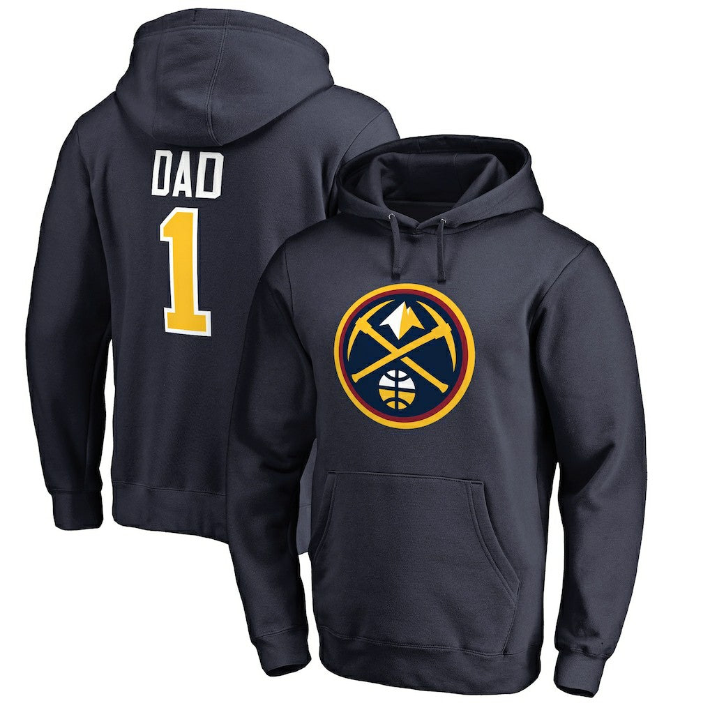 Denver Nuggets #1 Dad Pullover Hoodie Navy - NBA