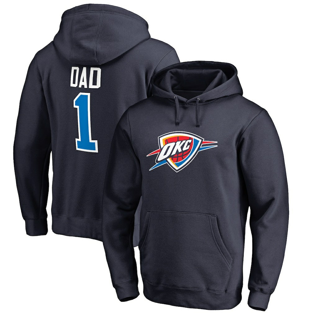 Oklahoma City Thunder #1 Dad Pullover Hoodie Navy - NBA