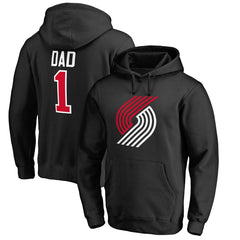Portland Trail Blazers #1 Dad Pullover Hoodie Black - NBA