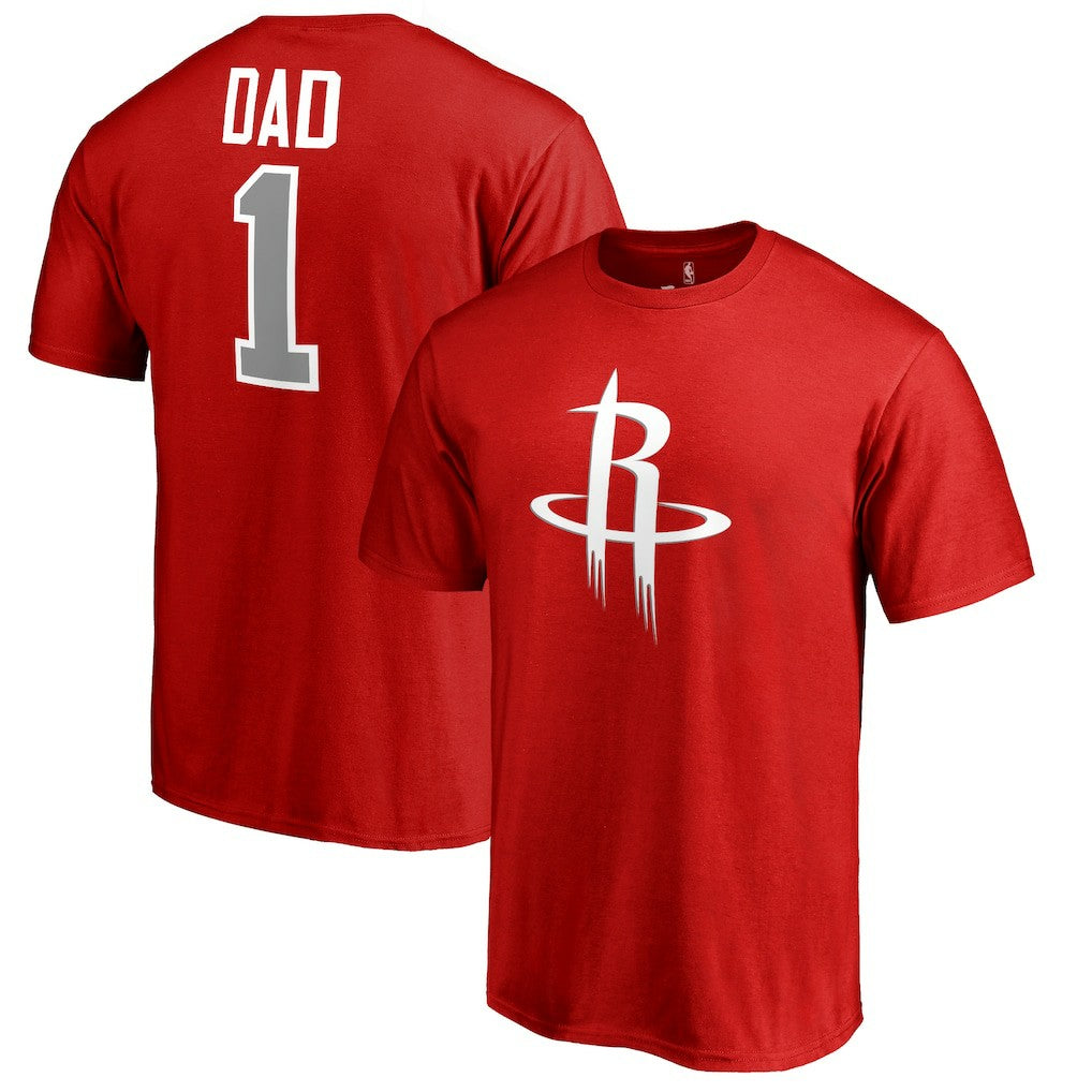 Houston Rockets #1 Dad T-Shirt Red - NBA