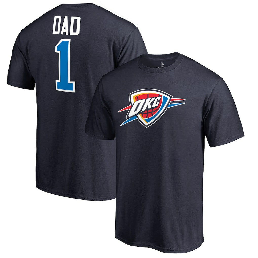 Oklahoma City Thunder #1 Dad T-Shirt Navy - NBA