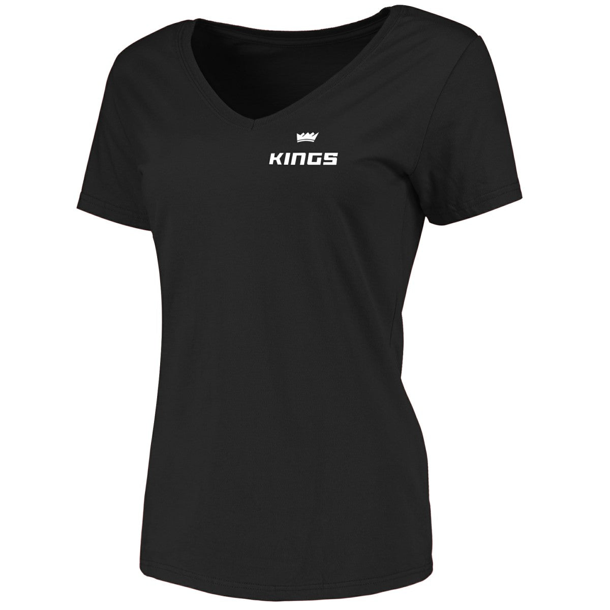 Sacramento Kings Women's Logo V-Neck T-Shirt Black - NBA
