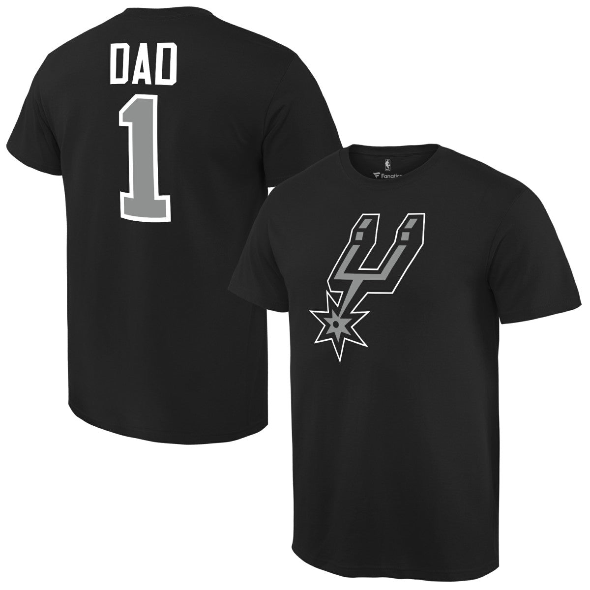 San Antonio Spurs #1 Dad T-Shirt Black - NBA