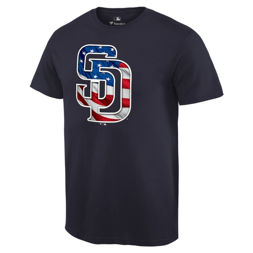 San Diego Padres Memorial Day Banner Wave Logo T-Shirt - MLB