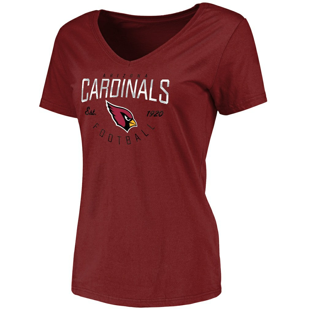 Arizona Cardinals Women's Live For It V-Neck T-Shirt Cardinal | NFL