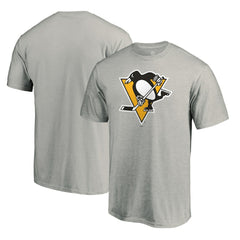 Pittsburgh Penguins Team Primary Logo 2 T-Shirt - Ash - NHL
