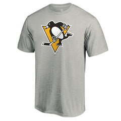 Pittsburgh Penguins Team Primary Logo 2 T-Shirt - Ash - NHL