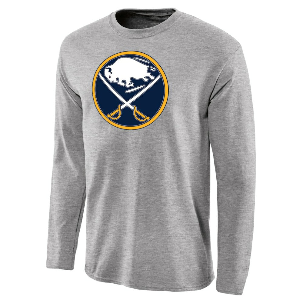 Buffalo Sabres Team Primary Logo 2 Long Sleeve T-Shirt - Ash - NHL