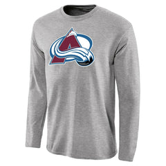 Colorado Avalanche Team Primary Logo Long Sleeve T-Shirt - Ash - NHL
