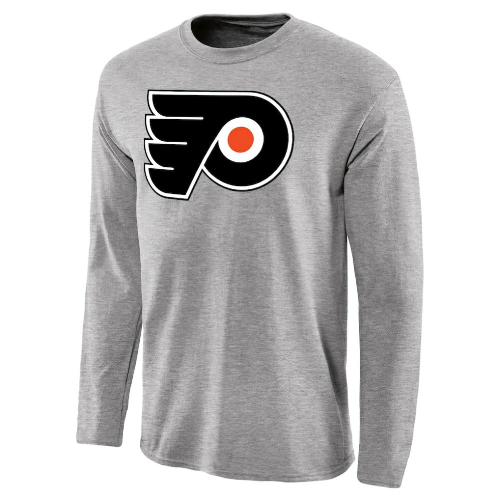 Philadelphia Flyers Team Primary Logo 2 Long Sleeve T-Shirt - Ash - NHL