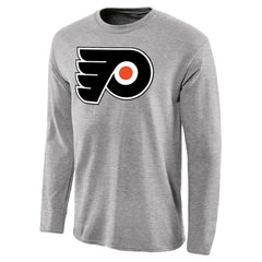 Philadelphia Flyers Team Primary Logo 2 Long Sleeve T-Shirt - Ash - NHL