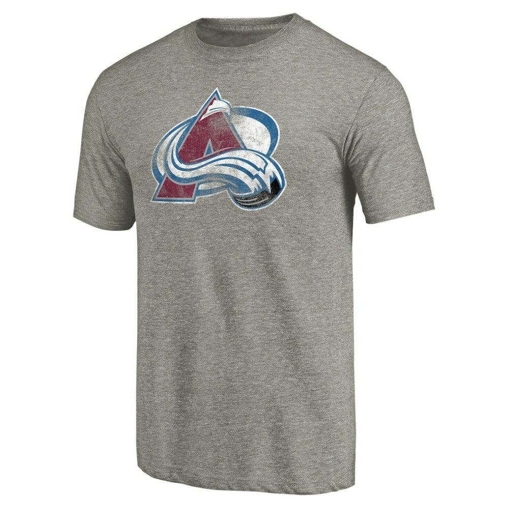 Colorado Avalanche Distressed Team Logo Tri-Blend T-Shirt - Ash - NHL