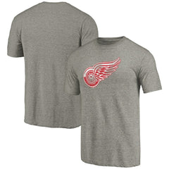 Detroit Red Wings Distressed Team Logo 2 Tri-Blend T-Shirt - Ash - NHL