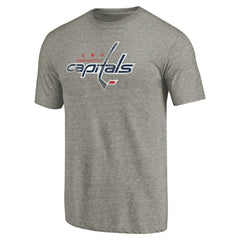 Washington Capitals Distressed Team Logo Tri-Blend T-Shirt - Ash - NHL