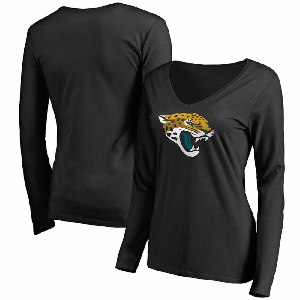 Jacksonville Jaguars Women's Primary Team Logo Long Sleeve T-Shirt Black | NFL
